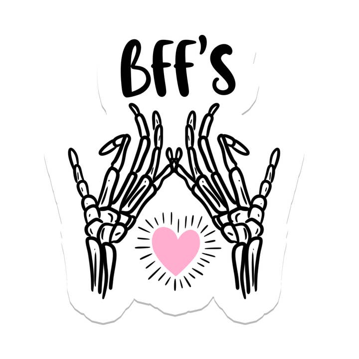 Amis de la main squelette | Gothique | Autocollant étanche | 3" pour la vente par Rebel and Siren Stickers