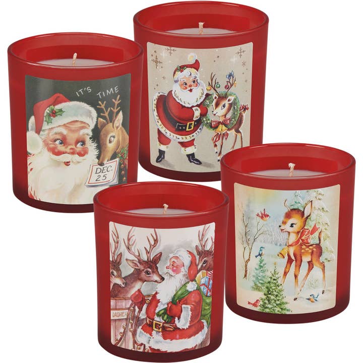Primitives by Kathy - Wholesale Jar/Filled Candle - Santa's Reindeer Candle Set
