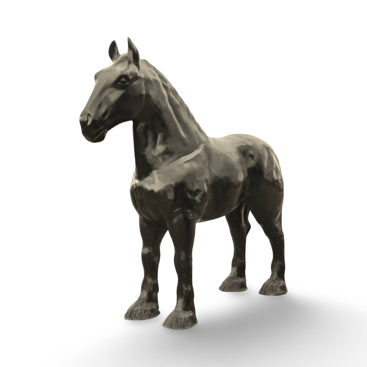 Sanyork Fair Trade - Vendita all'ingrosso Ornamenti/decorazioni per esterni - Statua di Cavallo Clydesdale Colore Bronzo Arte in Alluminio Riciclato2