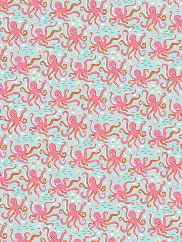 W58 Pink Octopi Giftwrap for wholesale by Earlybird Designs