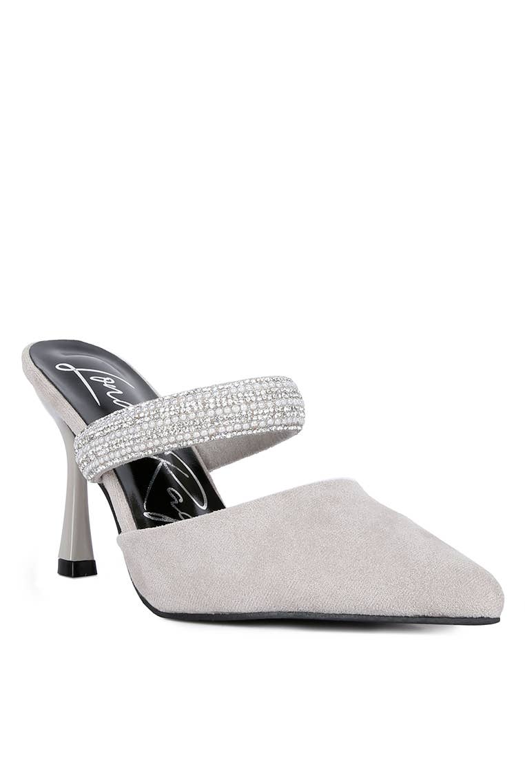 Rag Company - Wholesale High Heels - Women's - Fauci Diamante Strap Heeled Mules4