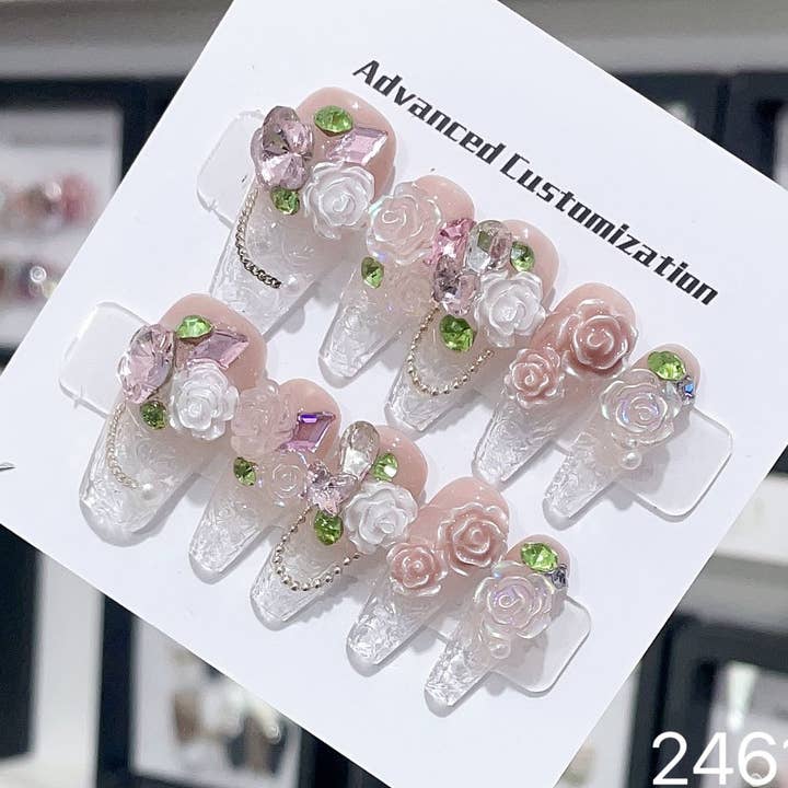 hand made Press on Nails 24618 for wholesale by foamboxnail