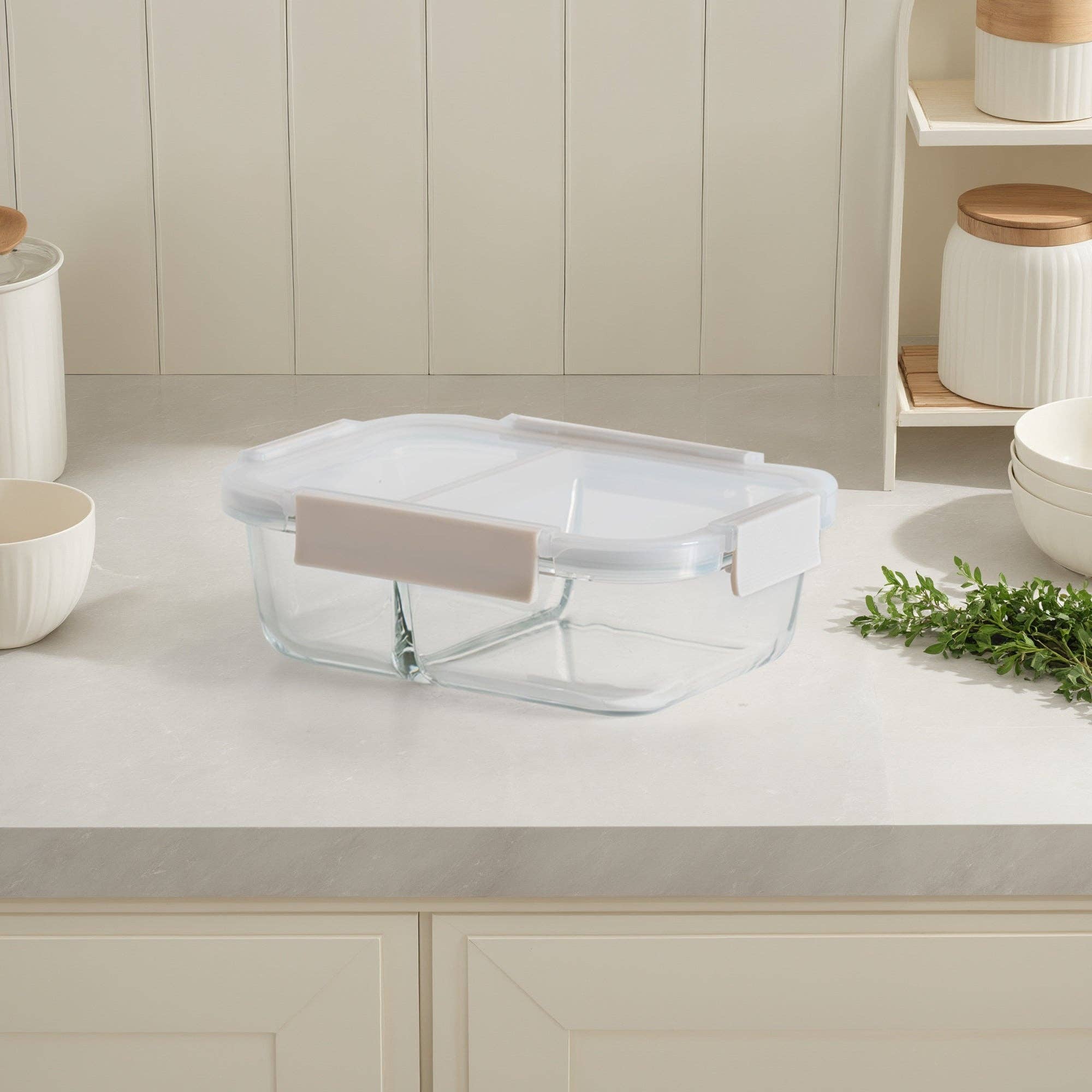 Genicook Product LLC - Wholesale Lunch Bag/Box - Glass Bento Box - 3 Sections (Vanilla)4