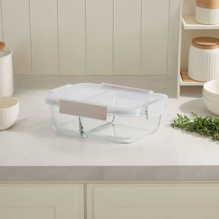 Genicook Product LLC - Wholesale Lunch bag/box - Glass Bento Box - Divided (Vanilla)4