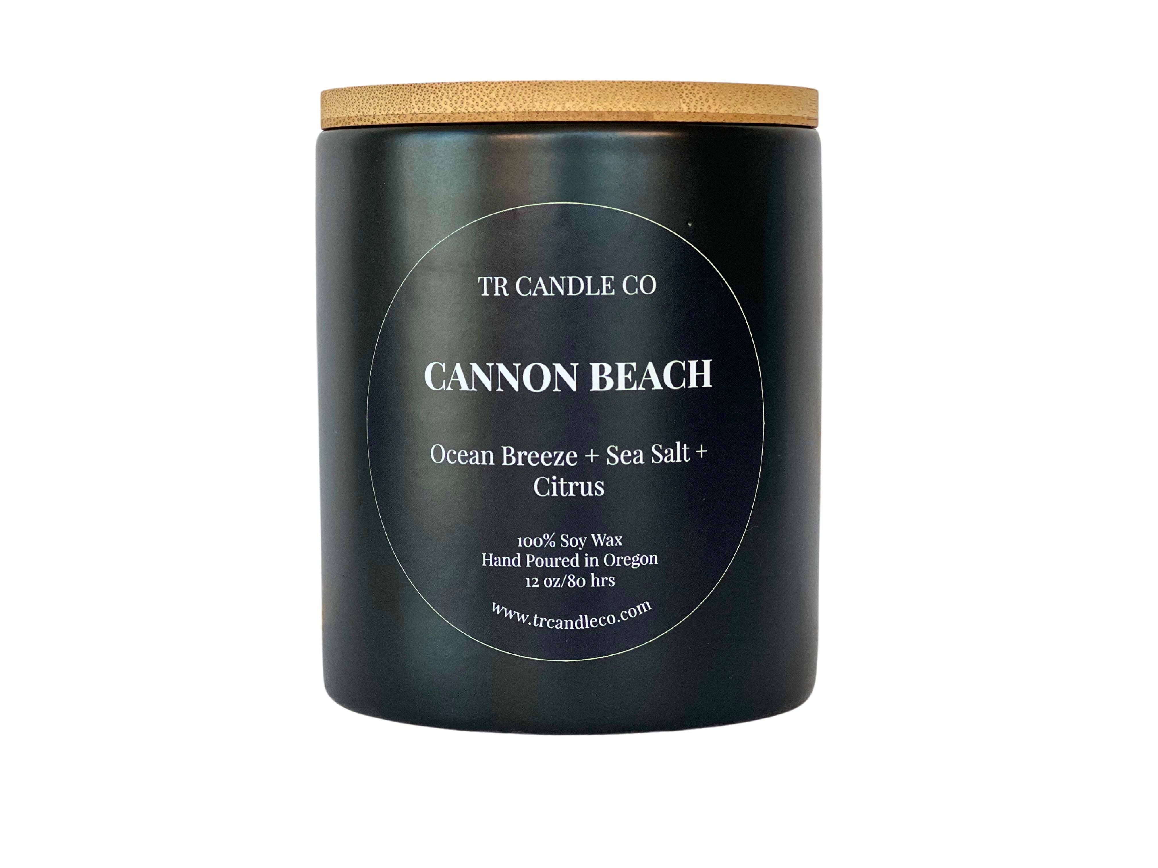 TR Candle Co - Wholesale Jar/Filled Candle - Cannon Beach 12 oz - Black Jar