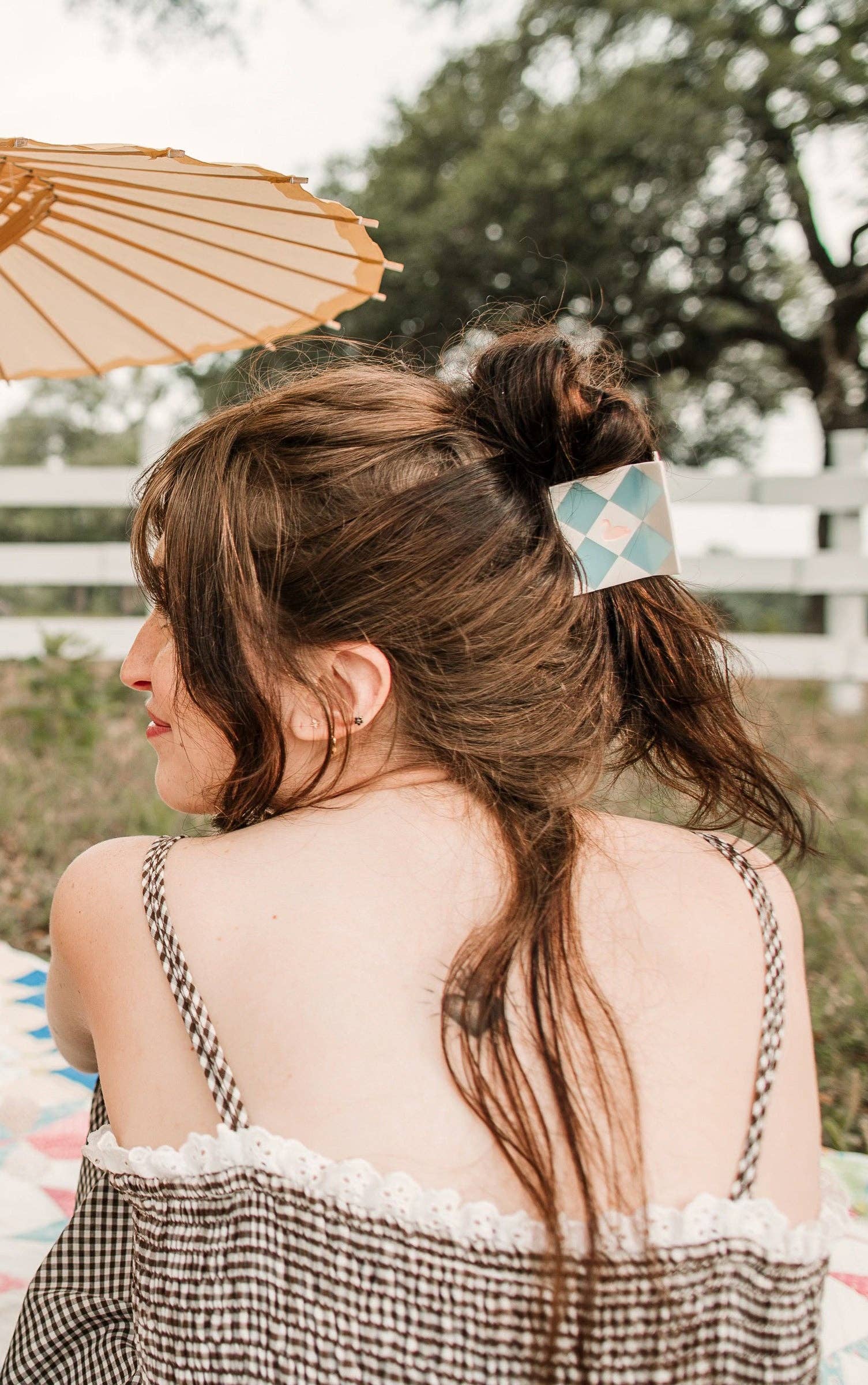 Hey Ricochet - Wholesale Hair Clip - Kids - Swan Patchwork Claw1