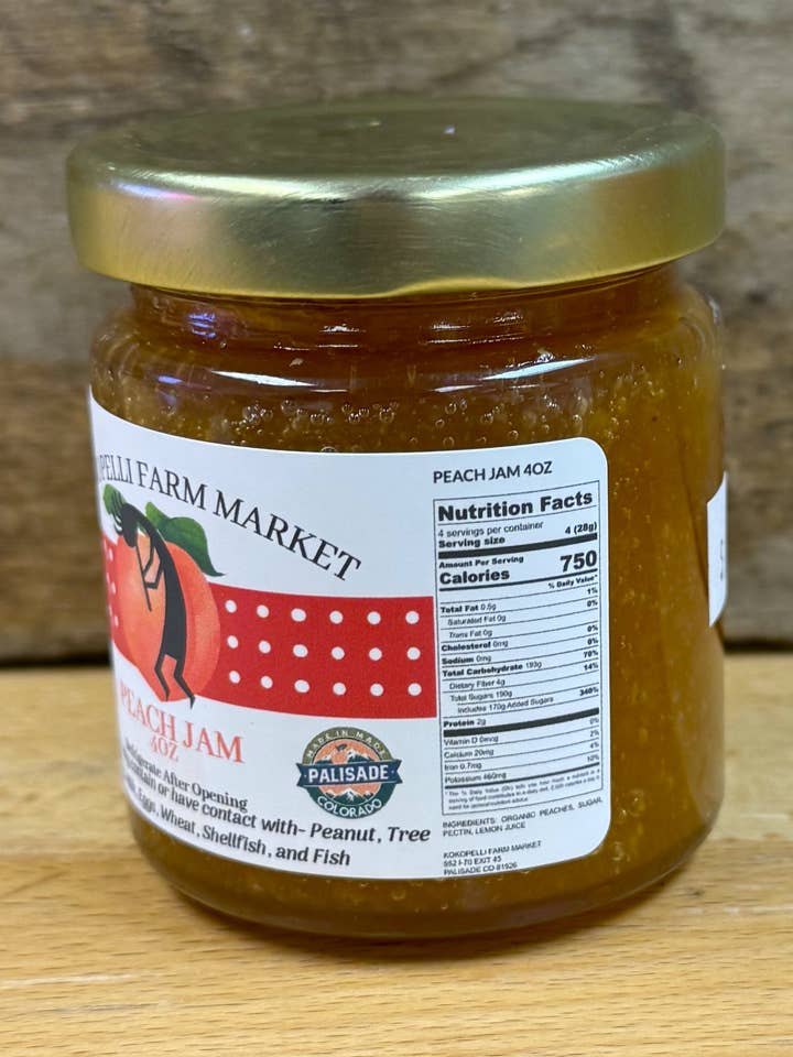 Peach Jam 4oz for wholesale by Kokopelli Farm Market