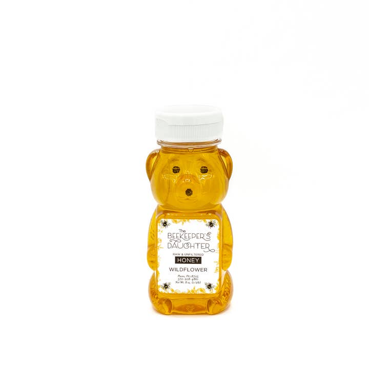 The Beekeeper's Daughter - Wholesale Honey - 8oz Honey Bear - Raw Wildflower Honey1