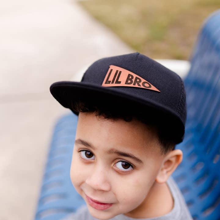 Left Grain - Wholesale Kids Hat - Kids - Big Bro and Lil Bro Pennant Leather Patch Kids Hat17