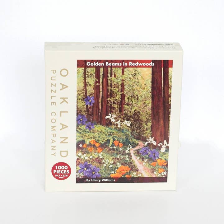 Oakland Puzzle Company - Wholesale Puzzle - Adult - Golden Beams in Redwoods 1000-piece Jigsaw Puzzle1