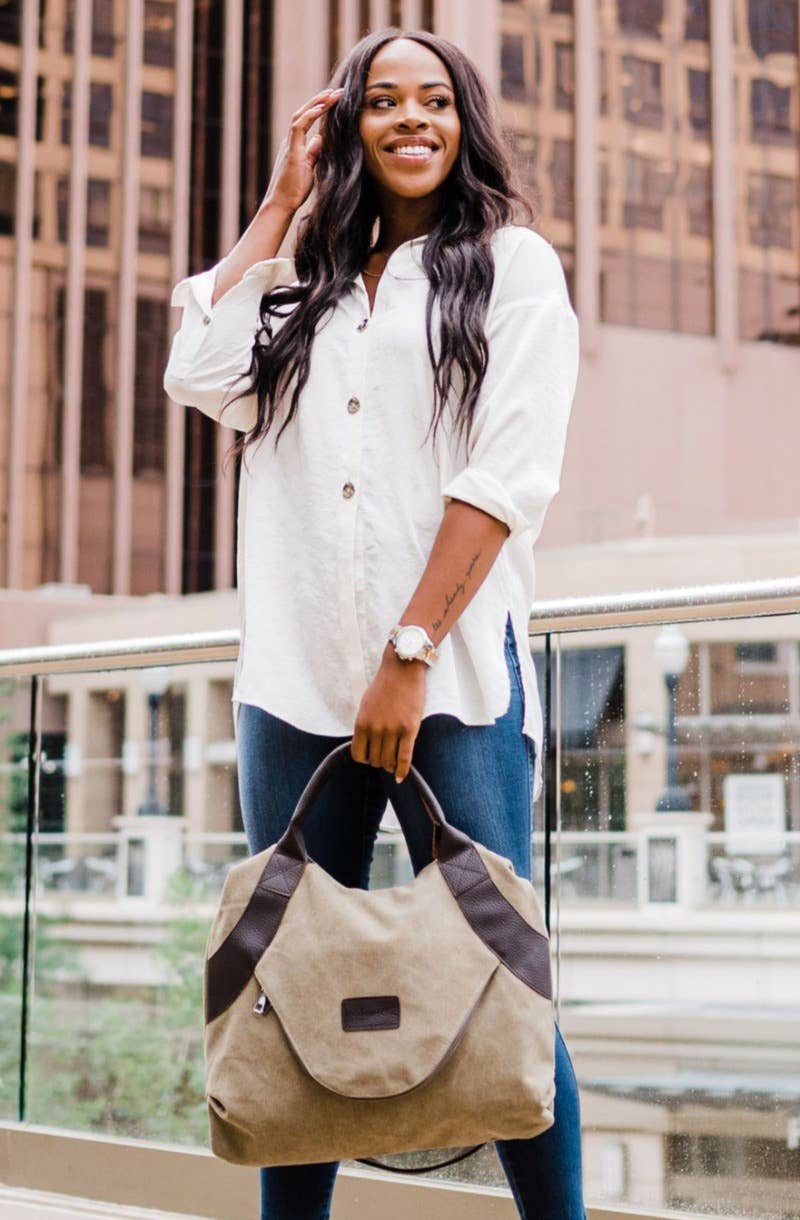 modern and chic - Wholesale Tote Bag - Women's - Kinsley Canvas Tote Shoulder Travel Handbag9