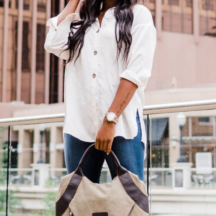 modern and chic - Wholesale Tote Bag - Women's - Kinsley Canvas Tote Shoulder Travel Handbag9