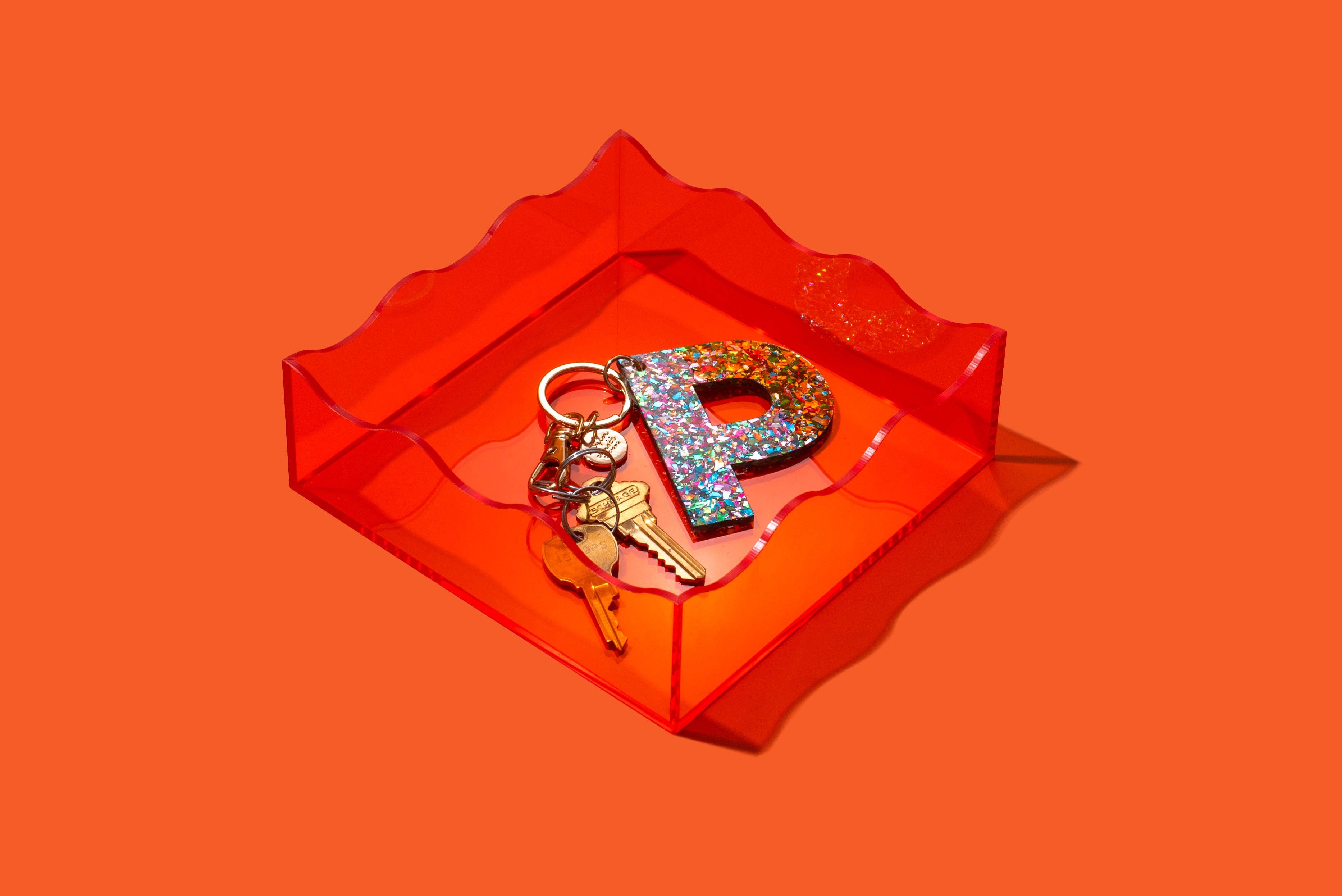 Taylor Elliott Designs - Wholesale Decorative tray - Orange Square Wavy Tray - Min. 2 (TRAY-10)1