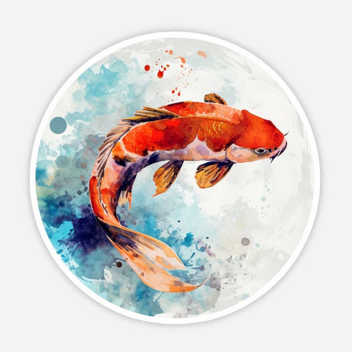 Autocollant Koi, autocollant en vinyle carpe pour la vente par CMarie Northwest