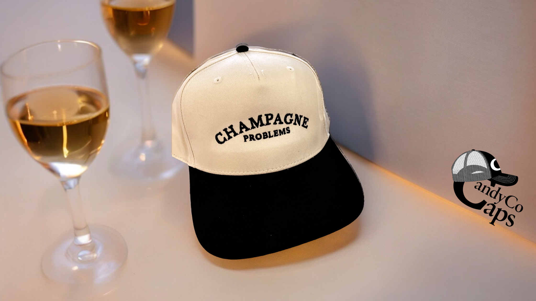 The Candy Collections - Wholesale Trucker Hat - Unisex - Champagne problems Hat Embroidery husband two tone 0