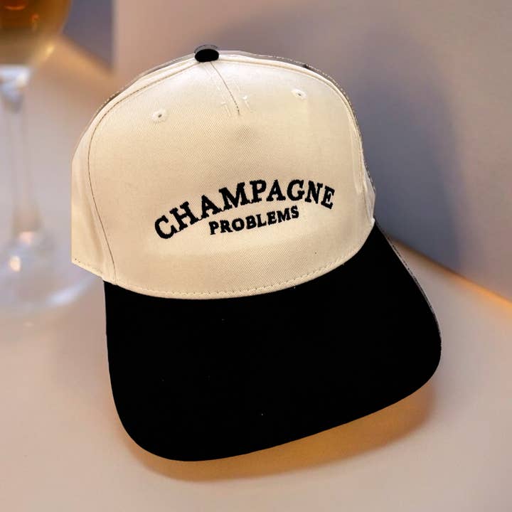 Champagne problems Hat Embroidery husband two tone for wholesale by The Candy Collections