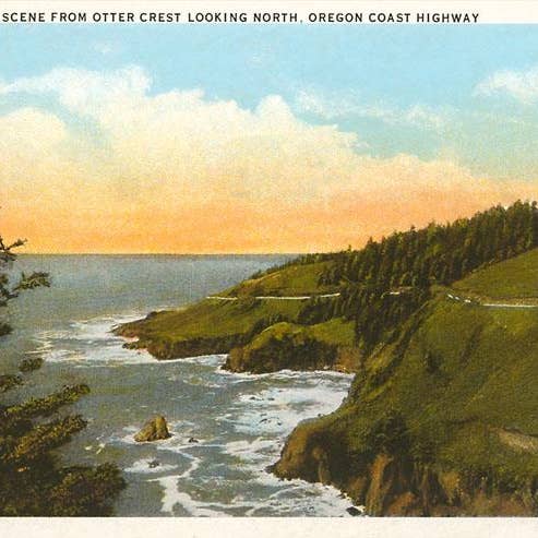 Art Print OR-03 Otter Crest, Oregon Coast Highway for wholesale by Found Image Press