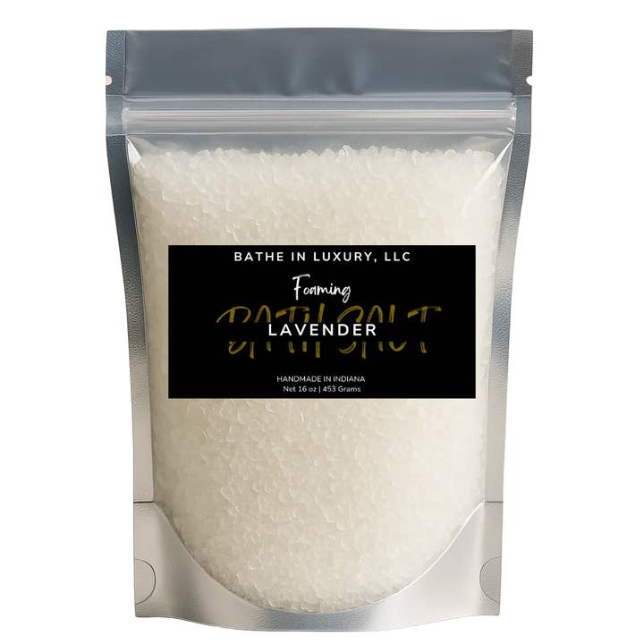 Lavender Foaming Bath Salts – Calming Floral Bath Soak for wholesale by Bathe in Luxury