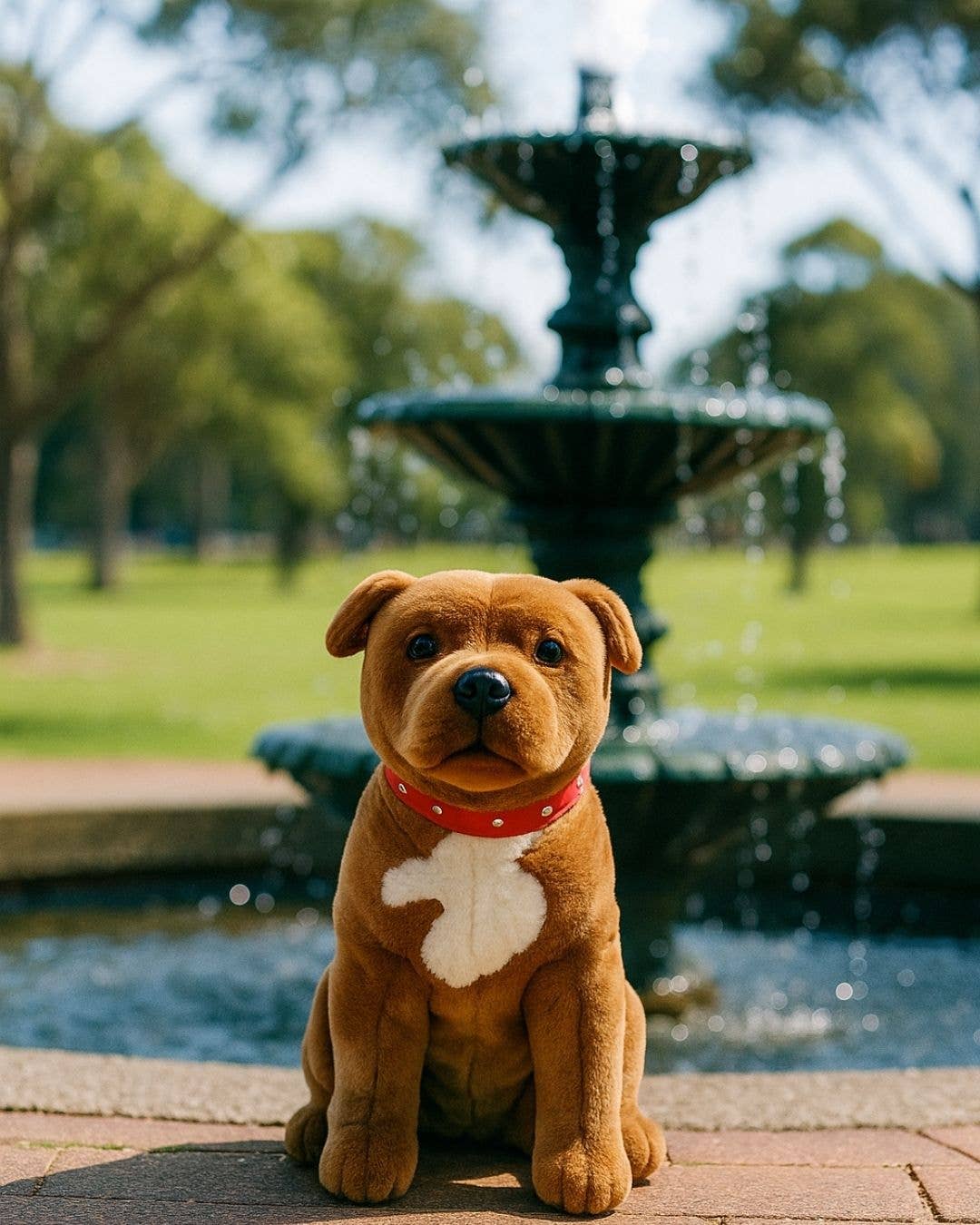 Bocchetta Plush Toys - Wholesale Stuffed/Plush Toy - Kids & Baby - Lester - Staffy - 32cm sitting, brown1