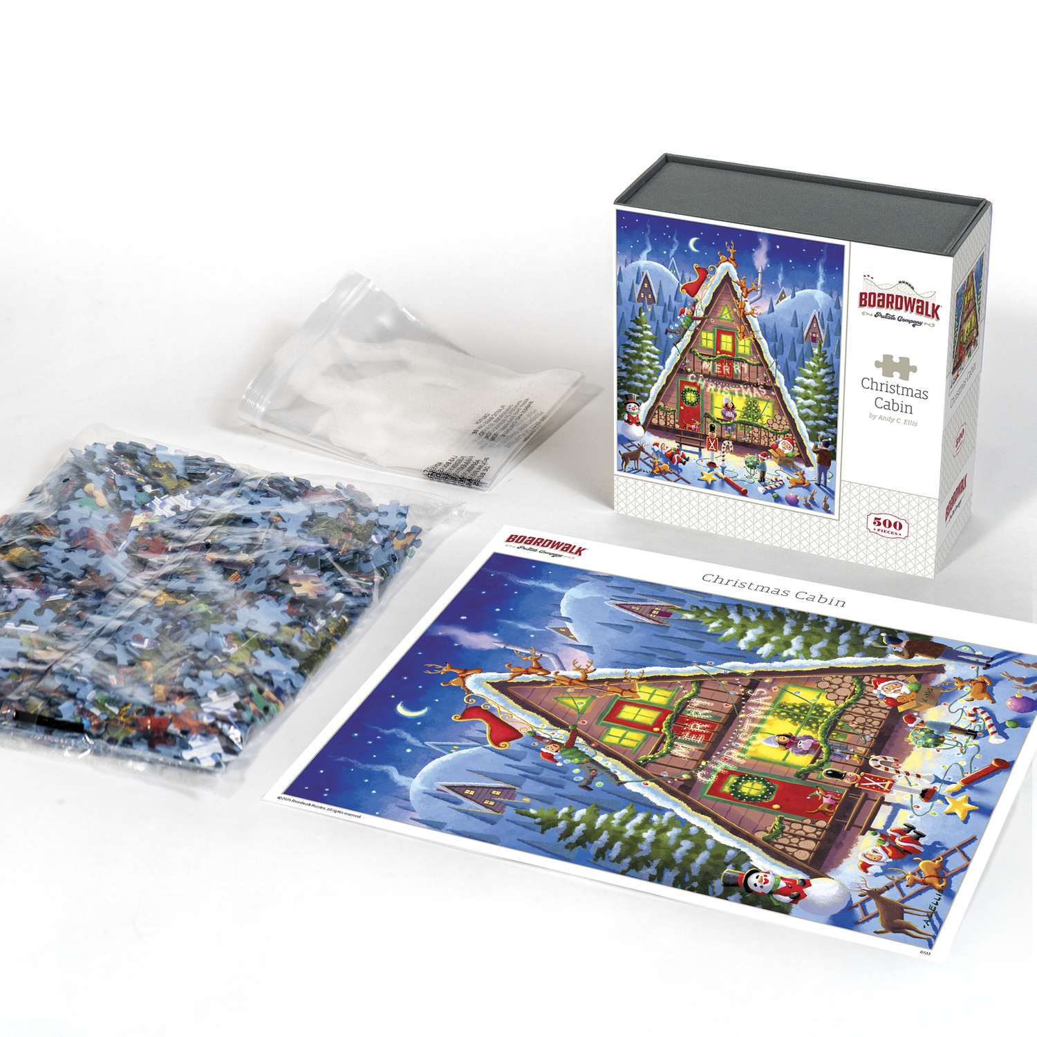 Boardwalk Puzzle Company - Vente Puzzle – adulte - Cabane de Noël - 500 pièces2
