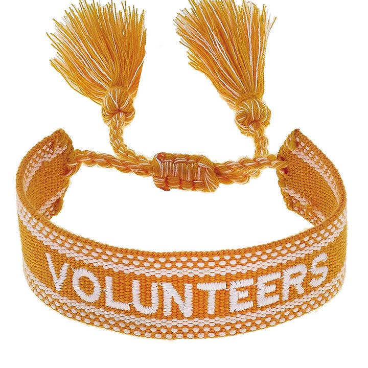 Tennessee Vols Woven Tassel Bracelet in Orange for wholesale by Canvas Style