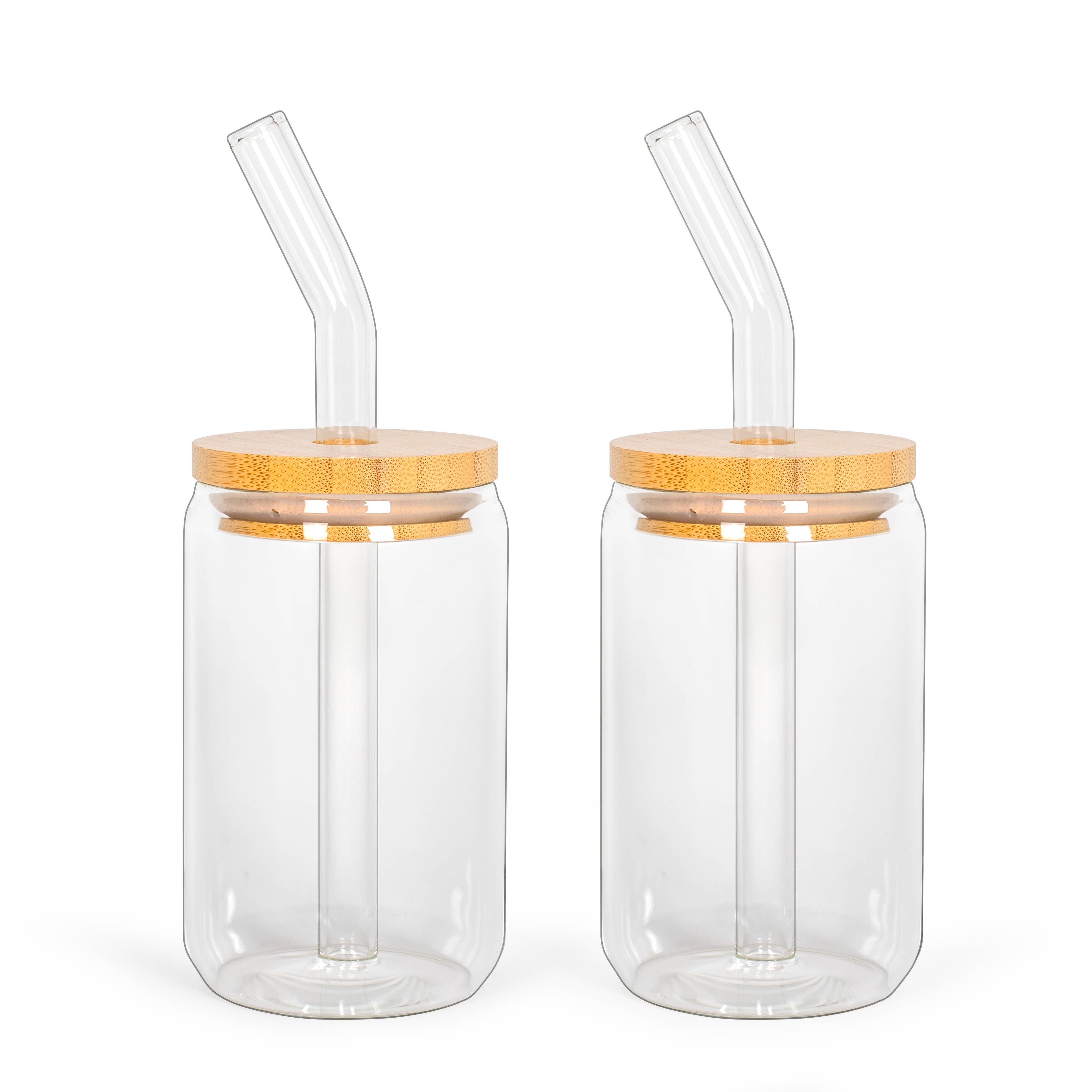 Livoo - Wholesale Drinking Glass/Cup - MEN413 - Set of 2 glasses with straws0