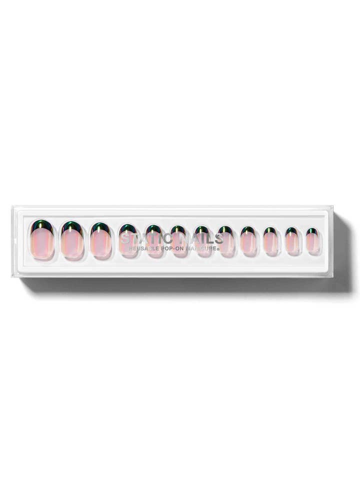 HOLOGRAPHIC FRENCH BLACK ROUND for wholesale by Static Nails