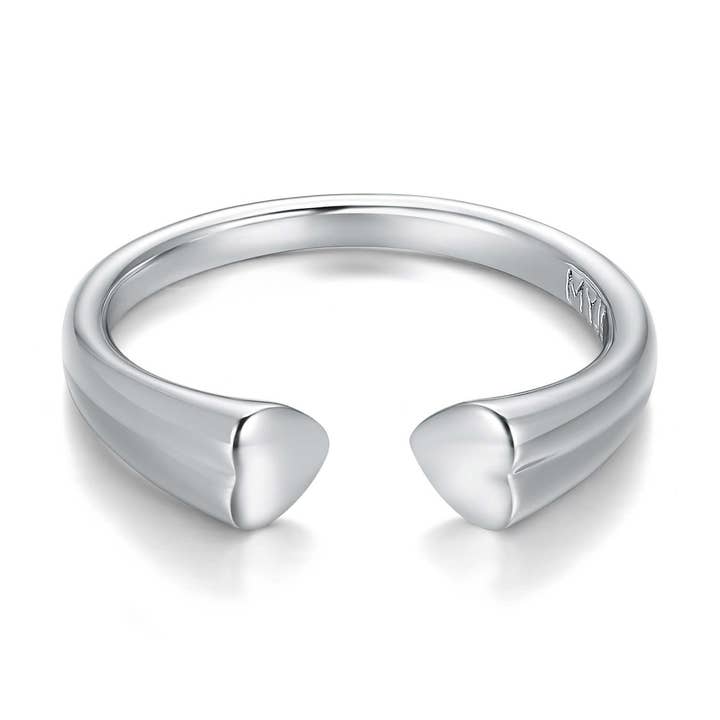 Mousserende åbne hjerter ring rhodiumbelagt | 1-1212-RCLR for engroshandel hos My Jewellery Story