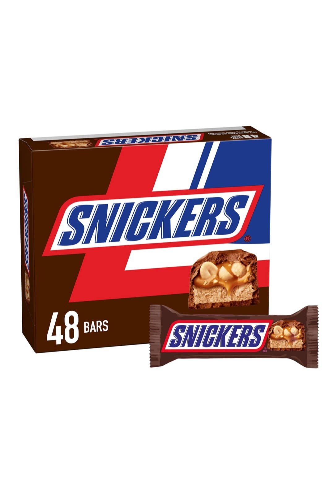 Majestic Wholesale - Wholesale Chocolate Box - Snickers Milk Chocolate Candy Bars, Full Size, 1.86 oz 48ct