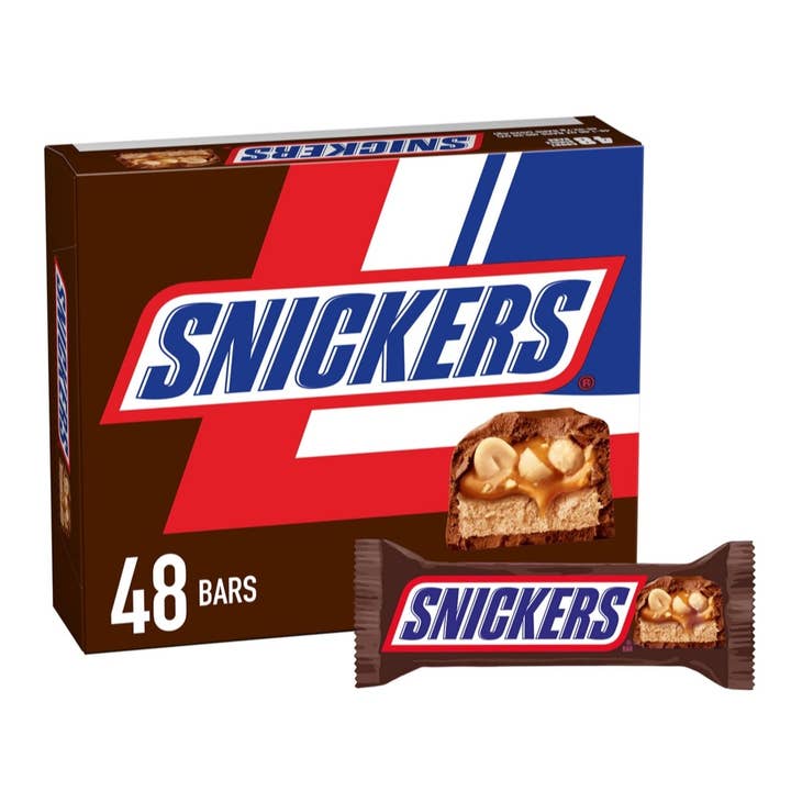 Majestic Wholesale – Engroshandel Chokoladeæsk – Snickers mælkechokolade slikbarer, fuld størrelse, 1,86 oz 48ct