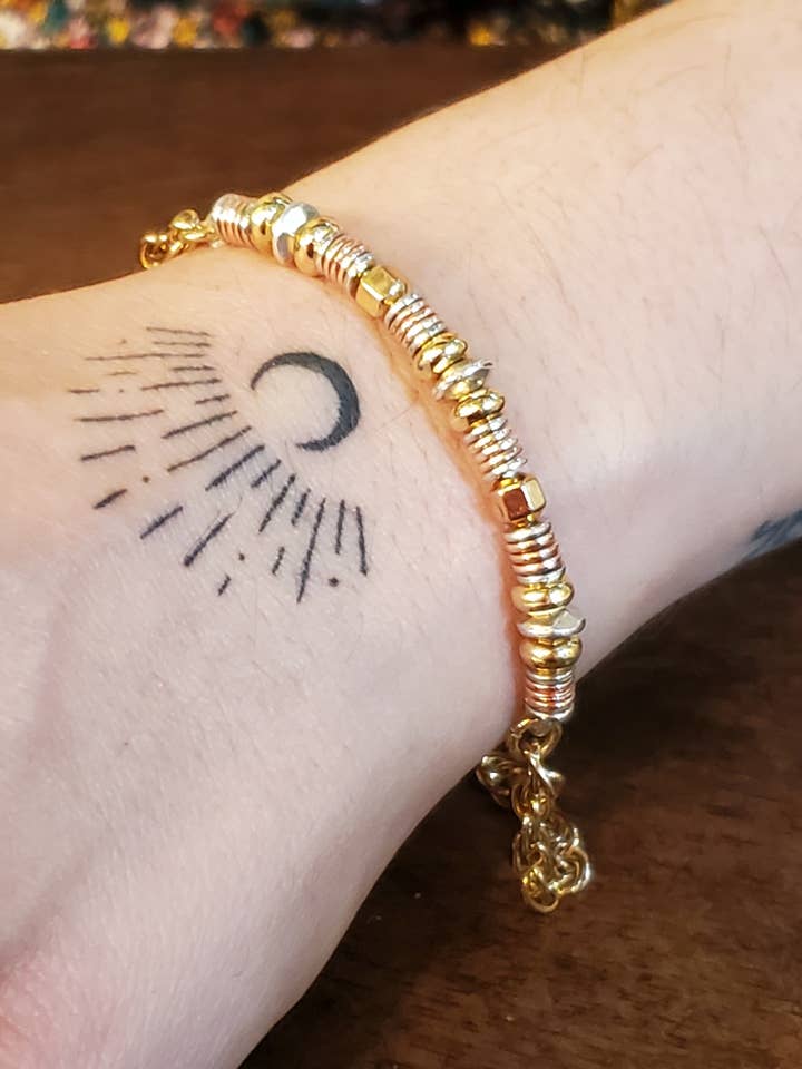 Armband, kralen en ketting van gemengd metaal, omber voor wholesale door Jezabel Adornment