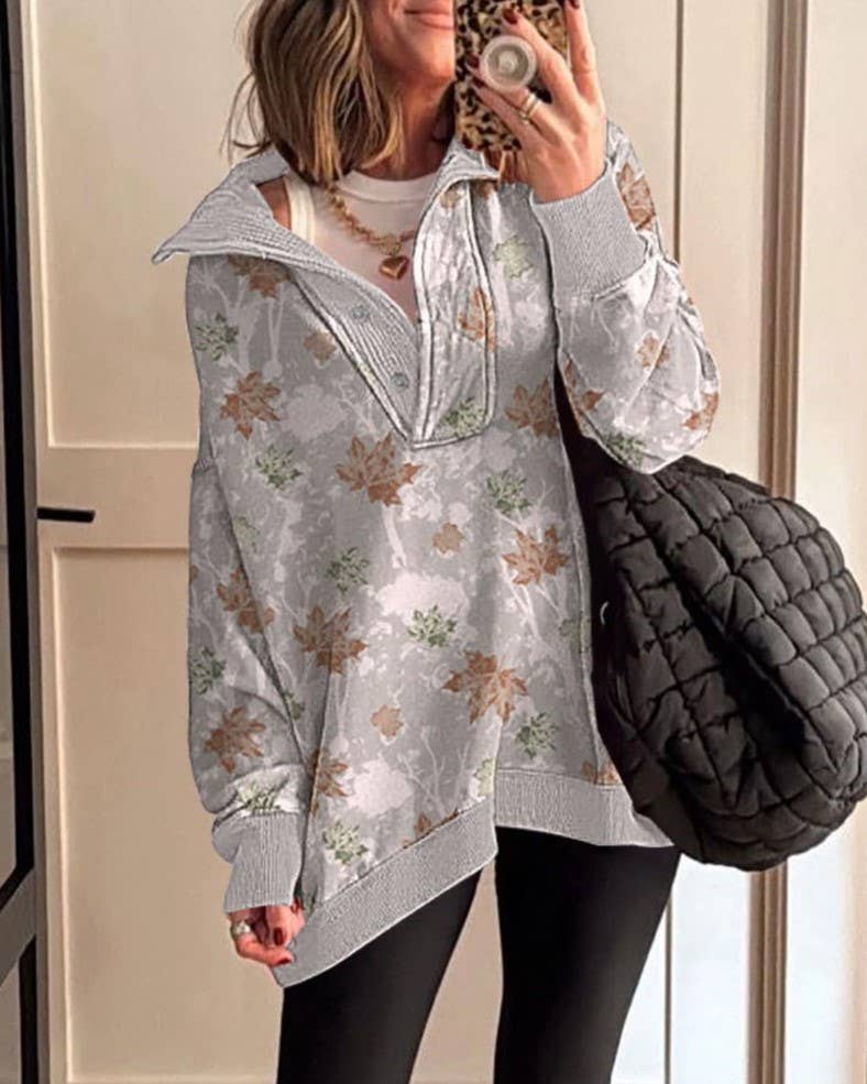 Rosa Clothing - Wholesale Sweatshirt - Women's - Western Retro Camo Tree Branch Collared Sweatshirt6