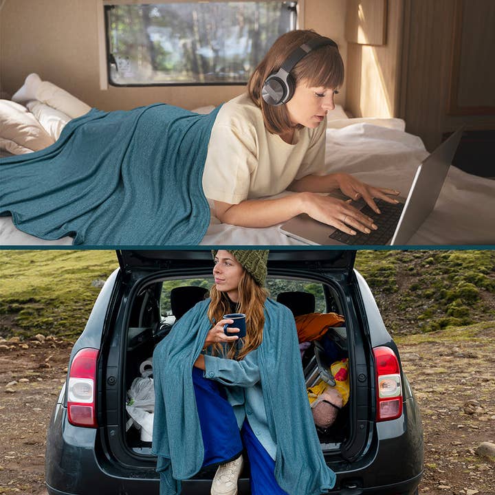 Pavilia - Wholesale Travel Blanket - Compact Fleece Travel Blanket Pillow39