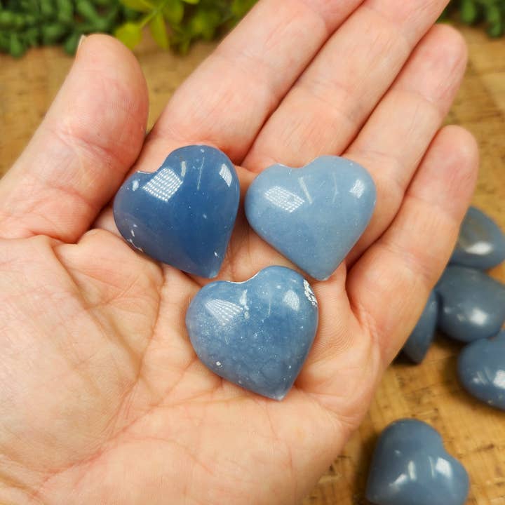 Meraki Gemstones - Wholesale Spiritual stone/crystal - Angelite Hearts - Semi-Precious Gemstone - 30x15mm 3