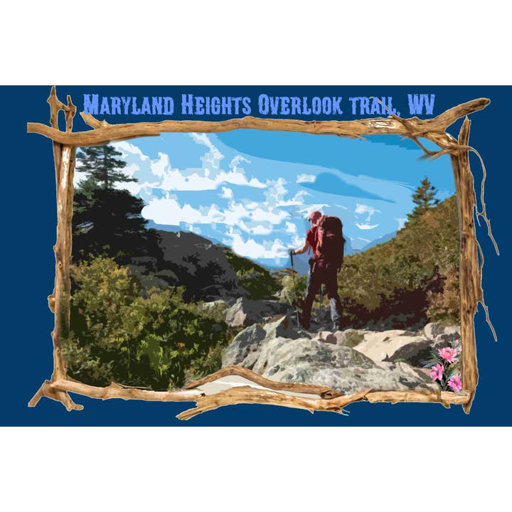 Maryland Heights Overlook trail Hiking Travel Poster 16 x24 for wholesale by BMS BIZ