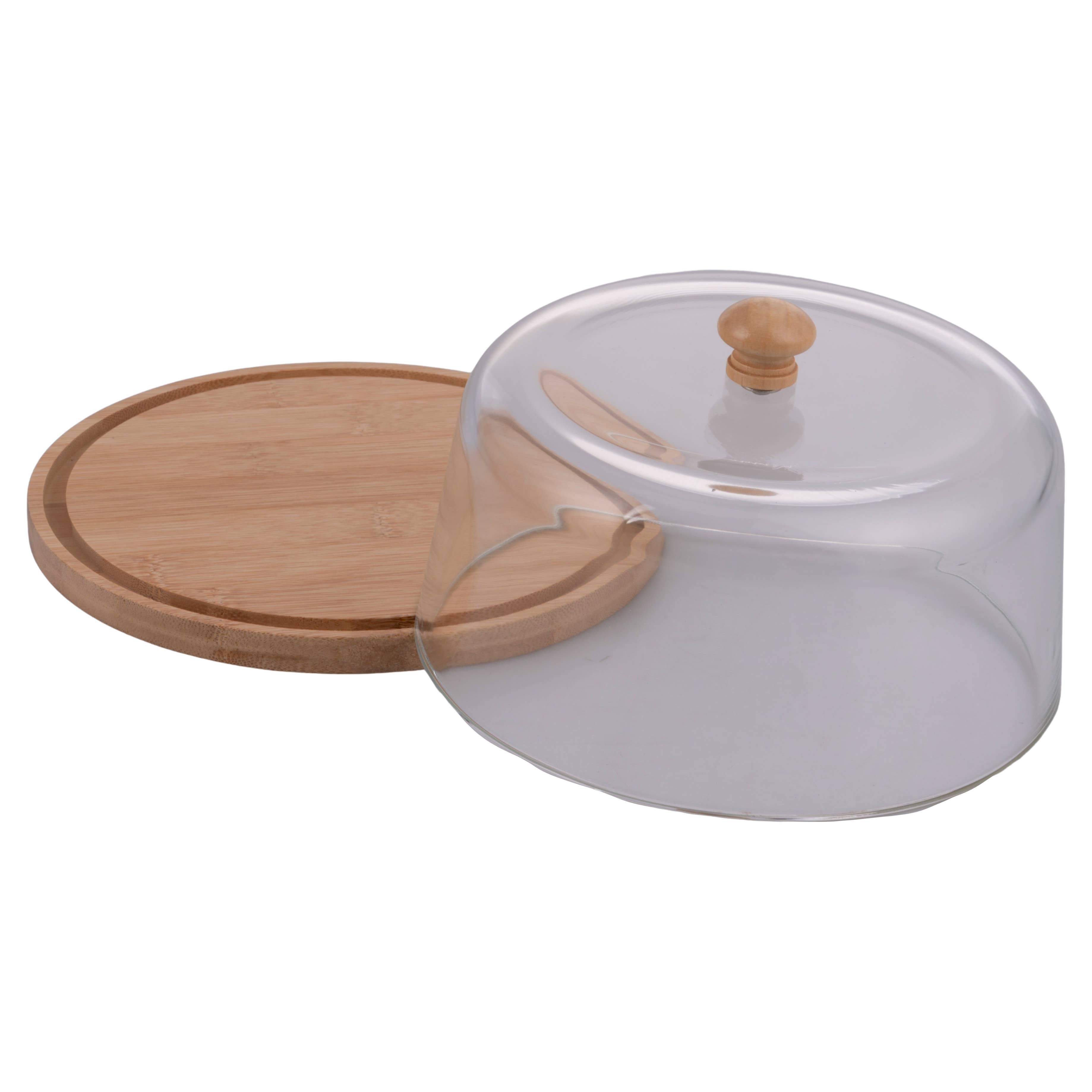 VdE Tivoli 1996 – wholesale Food storage container – Bamboo Tray/Glass Dome D.16.5CM1
