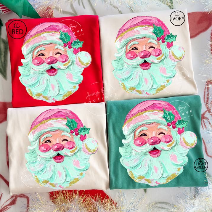 Trendy Chic Apparel LLC - Vendita all'ingrosso Maglietta stampata - Donna - Felpe e magliette di Babbo Natale con pittura finta5