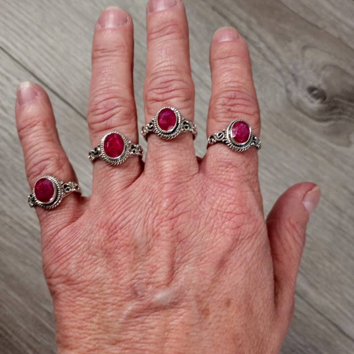 Keystone Crystals - Wholesale Single stone/solitaire ring - Gemstone Ring Sterling Silver 925 Victorian Double Swirl5