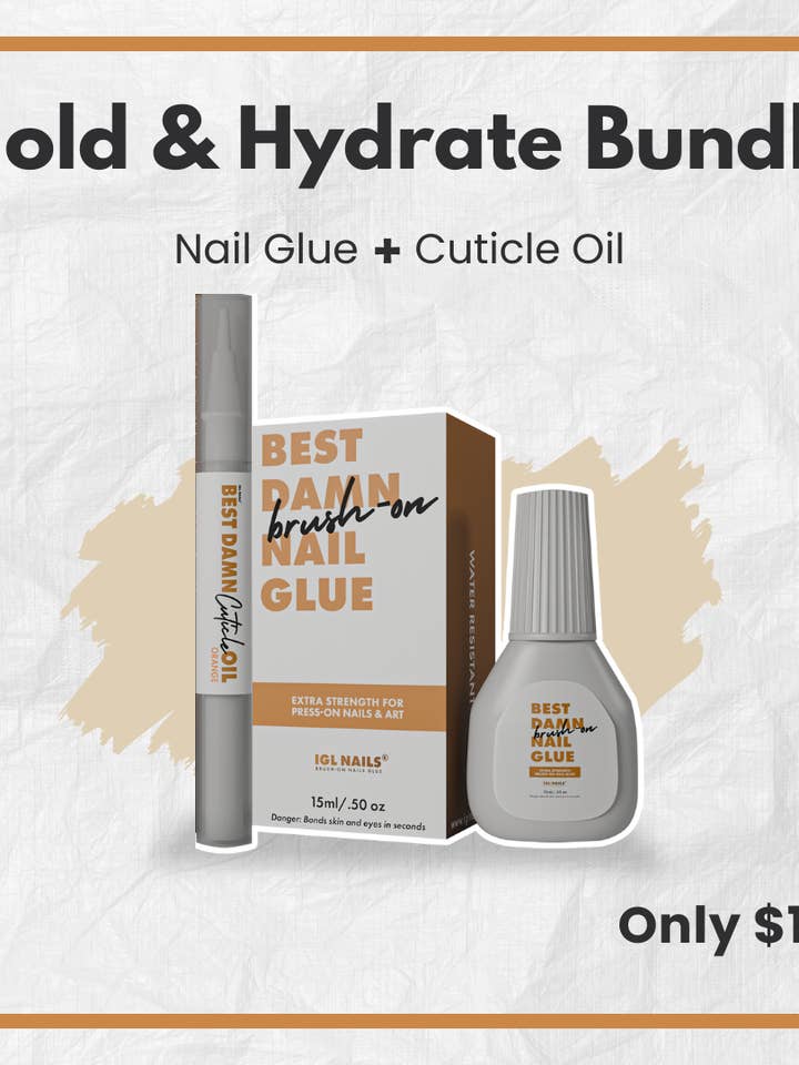 Hold & Hydrate Bundle | Brush-On Nail Glue + Cuticle Oil for wholesale by IGL Nails