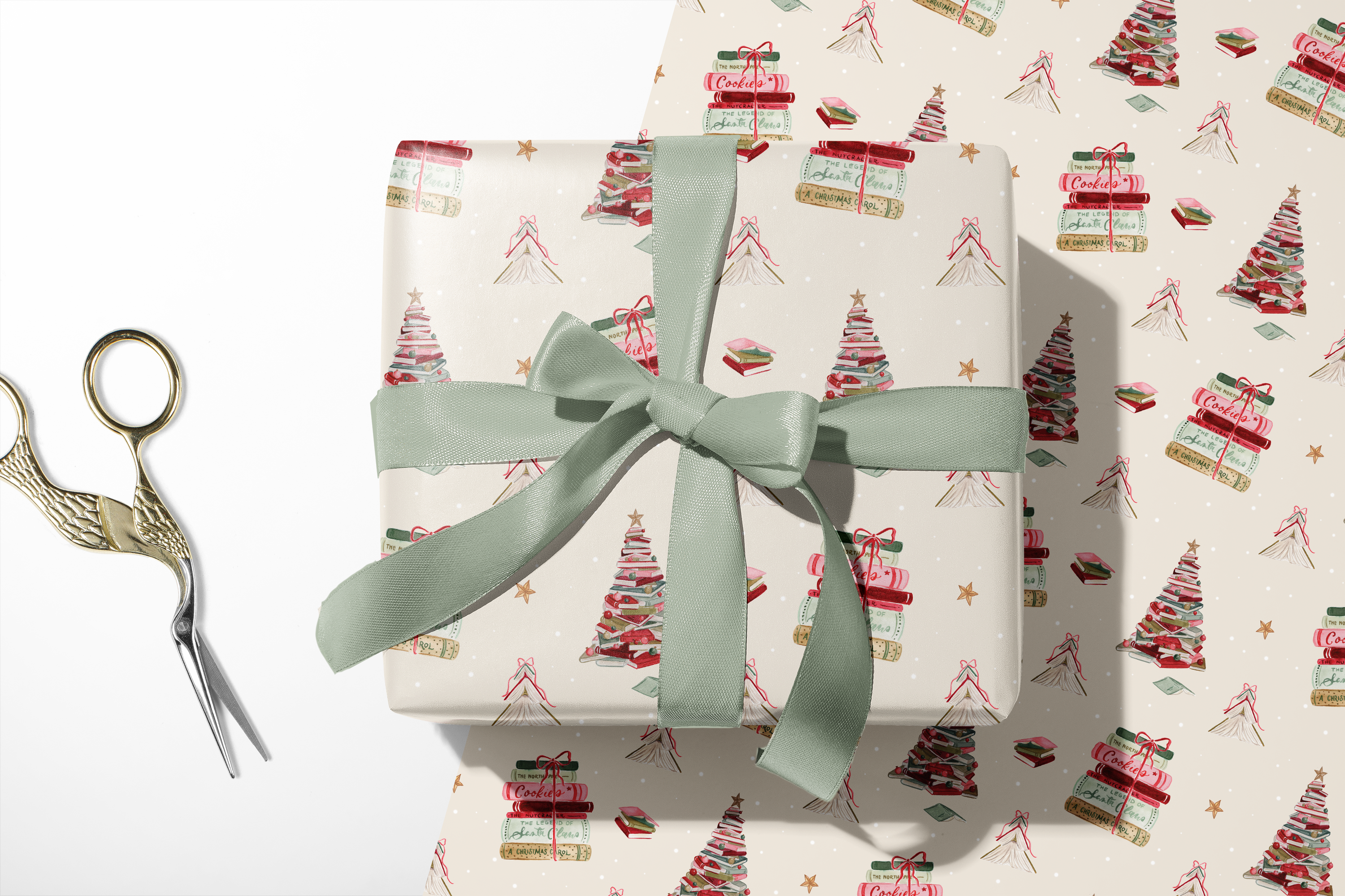 The Scribblist - Wholesale Wrapping Paper Roll - Book Christmas Tree Gift Wrap 0