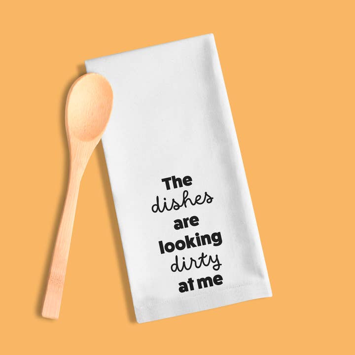 Engraçado pano de cozinha branco - Loiça suja por atacado de Deadpixel
