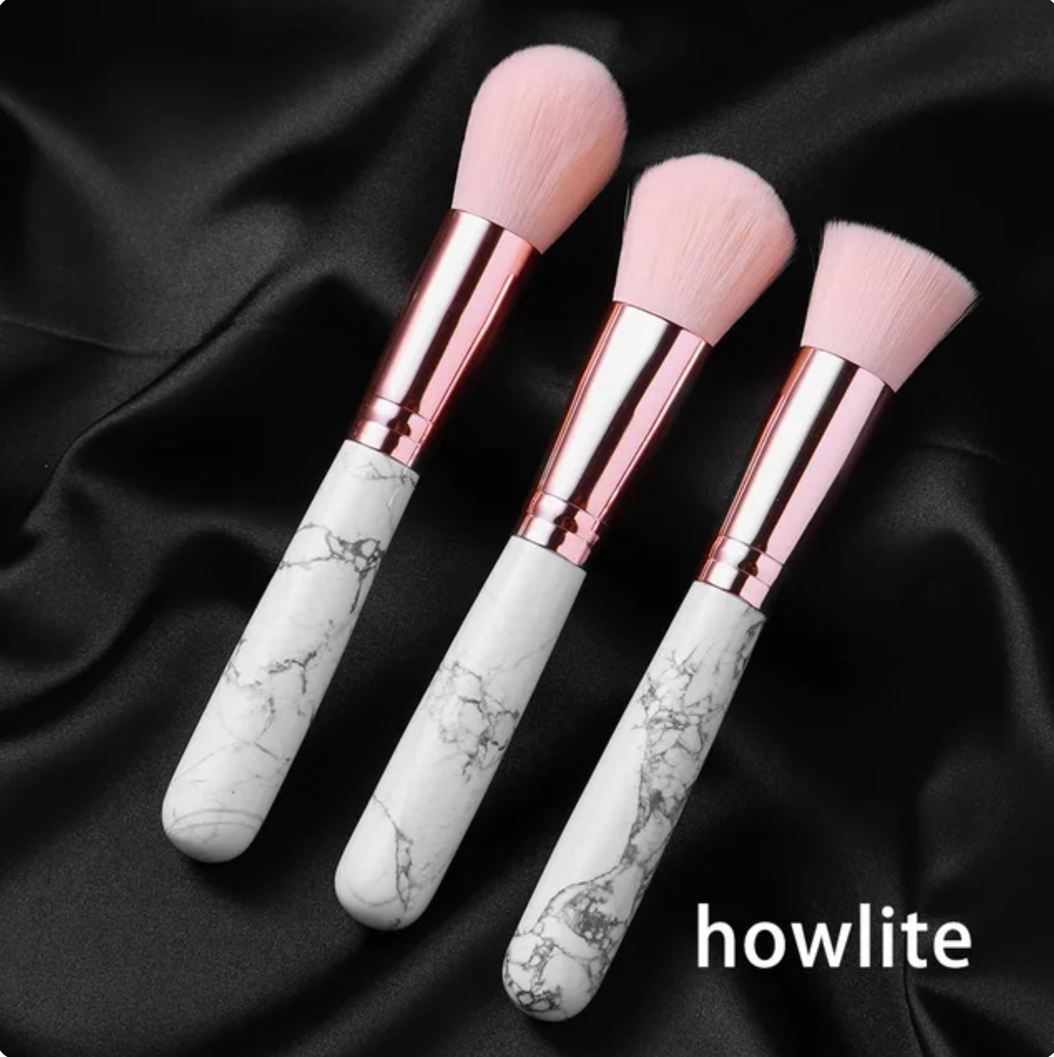 Crystolver (We Cover All Import Fees) - Vendita all'ingrosso Set di pennelli da trucco - Set di Pennelli Trucco con Manico in Pietra Preziosa4