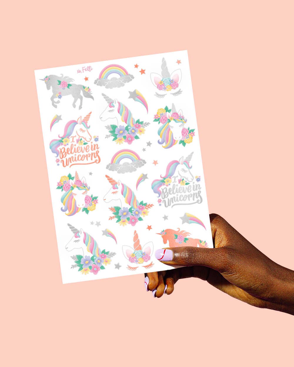 Petit Fetti - Wholesale Temporary Tattoo - Kids - Unicorn Foil Kids Temporary Tattoos, Birthday Party Favor2