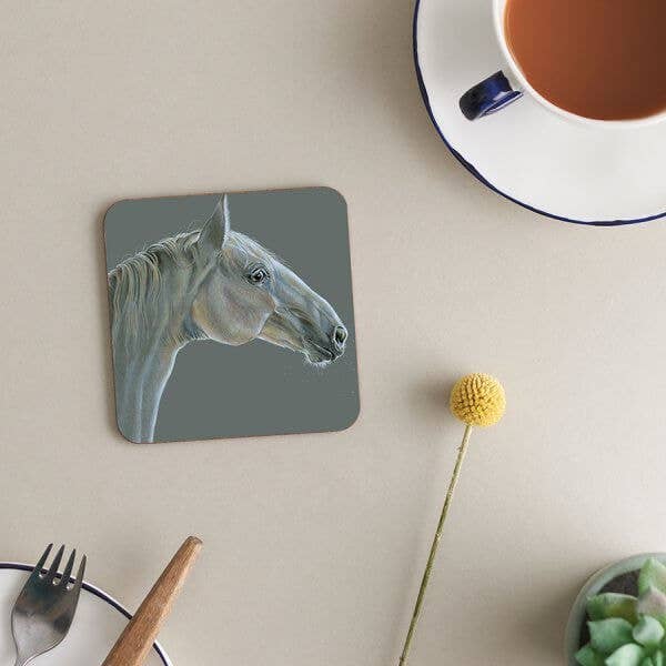 Coaster Melamin Cork Backed | Grå hest for engroshandel hos Deckled Edge Ltd
