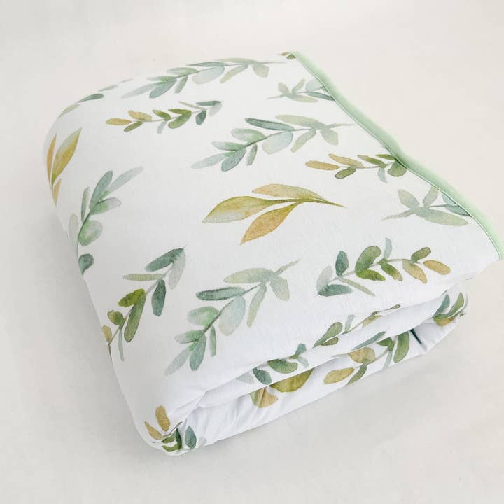 Bamboo Quilted Blanket in Leafy Greens for wholesale by NODNAL Co.