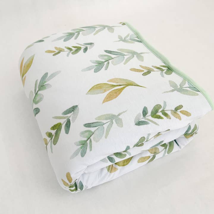 Bamboo Quilted Blanket in Leafy Greens for wholesale by NODNAL Co.