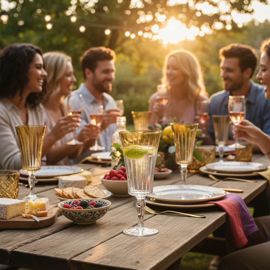 Kadra Kitchenware - Venta al por mayor Copas de vino - Vikko Décor - Copa de agua atemporal de 13 oz, color ámbar2