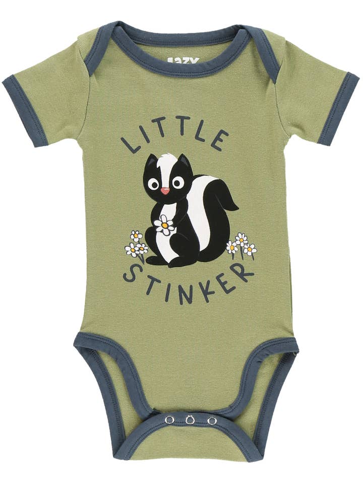 Pequeno Fedorento Verde Macacão de Bebé por atacado de Lazy One