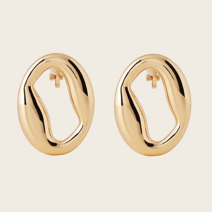 Styla Clip On Earrings in Gold for wholesale by Aiori