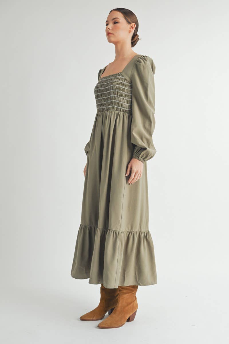 OLIVE Smocked Maxi Dress -1 for wholesale on Faire11